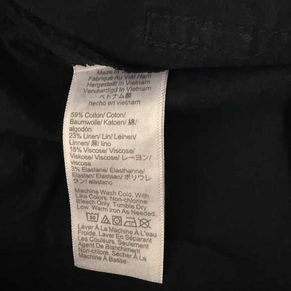 J. Crew Lizzie Wide Leg Pocket Linen Blend Pants high rise NWT 25P Black - Picture 7 of 9